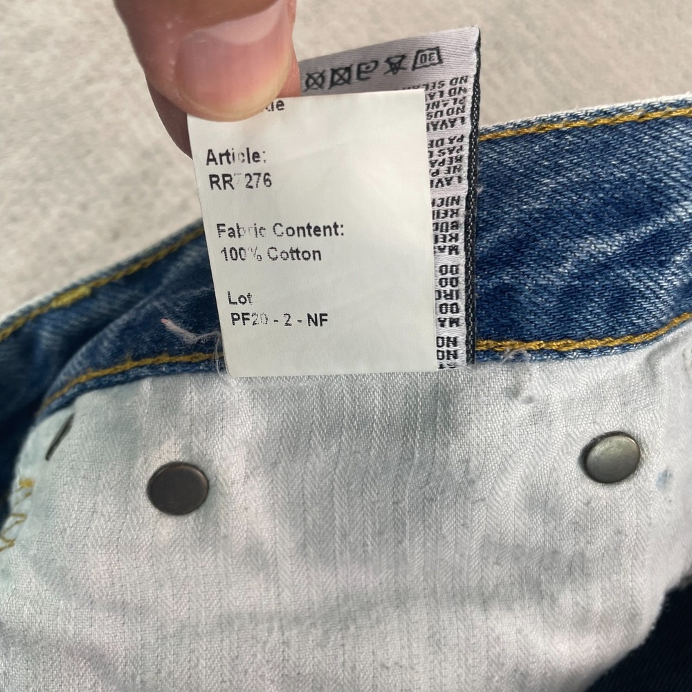 R13 Tailored Drop Jeans in Bain Blue Women 28 (Tag 24) Distressed Denim Italy - Picture 14 of 14